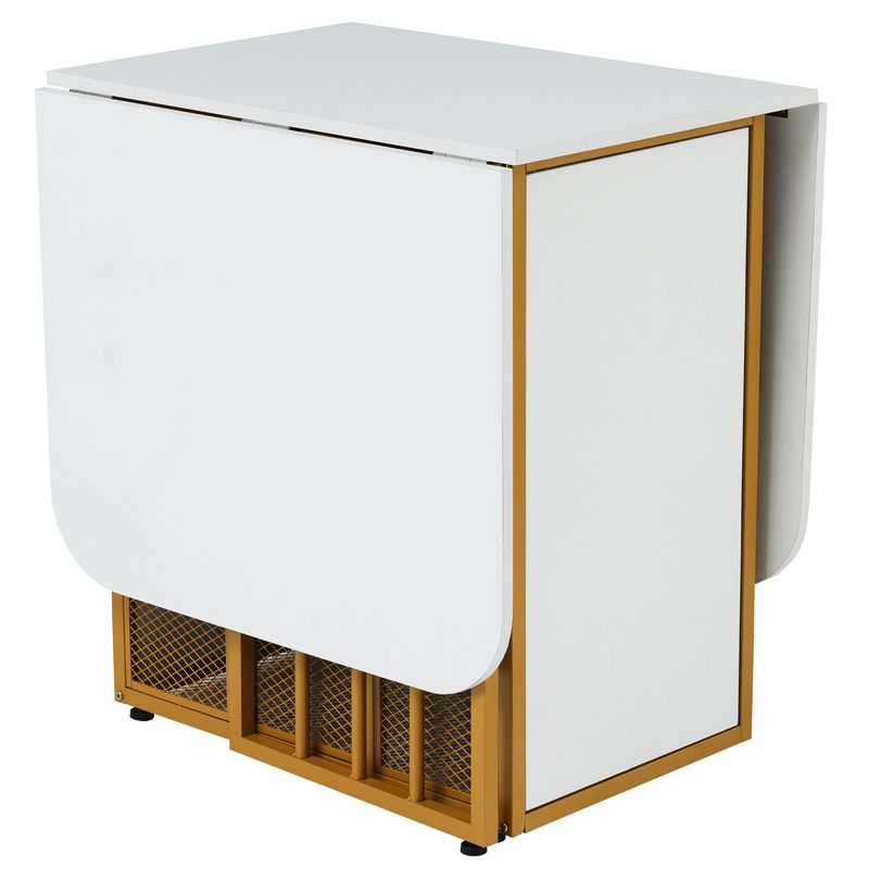 Klappbarer Esstisch Ausziehbar Mit Schubladen, Weiß_voghion.com