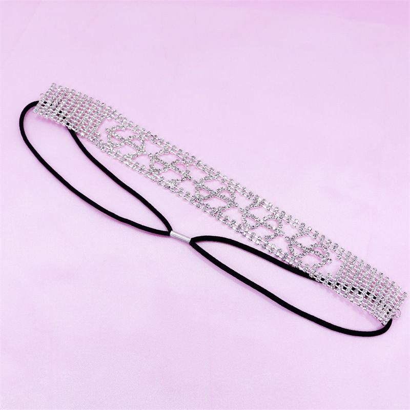 Nuovo stile alla moda, fascia per capelli con strass, semplice fascia elastica per le donne, con temperamento esagerato_voghion.com