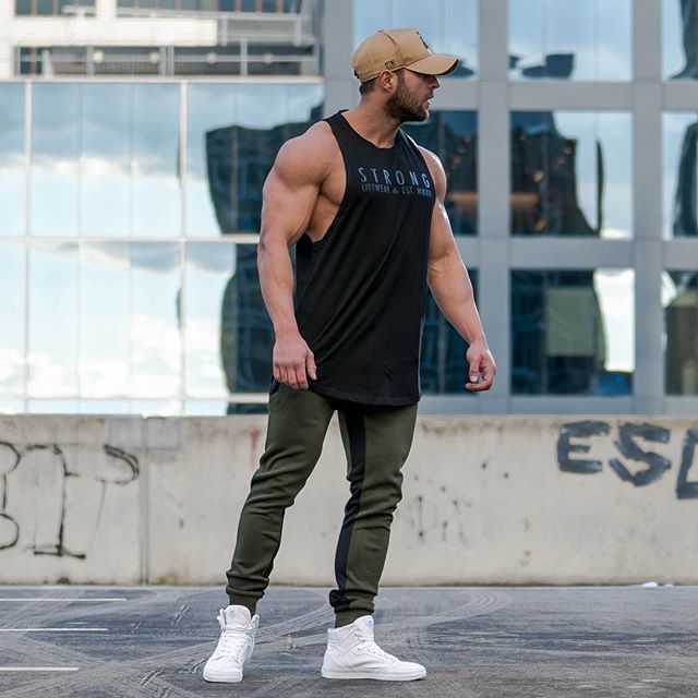 Débardeur de sport décontracté en coton avec imprimé animal et lettres_voghion.com