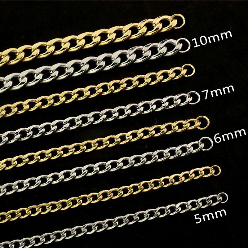 Collana hip-hop con catena cubana in acciaio inossidabile, alla moda, resistente allo sbiadimento, per uomo e donna._voghion.com