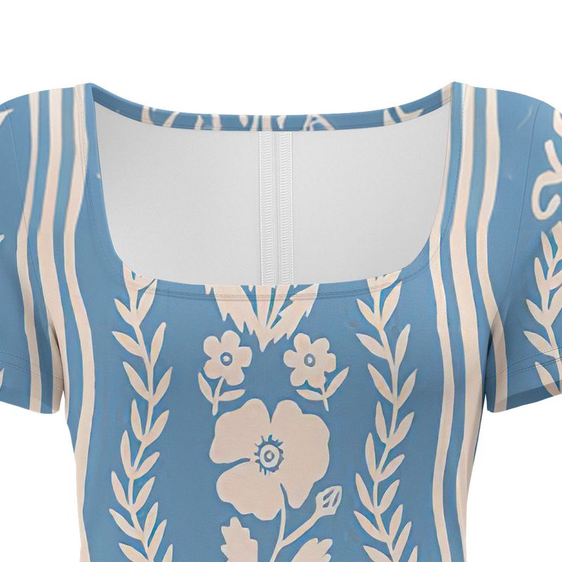 Abito estivo classico stampato con scollo rotondo da donna, nuovo 2025 LA0102_voghion.com