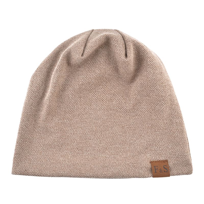 Unisex Spring and autumn pullover hat casual loose knitted hat FS leather label hat winter men and women with velvet outdoor baotou hat_voghion.com