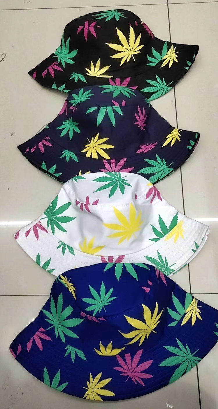 Frauen Eimer Hüte Männer Ahornblatt Drucken Kappe Panama Hut Sandstrand Sonnenhut Angeln Hut Fischer Kappe für Hip Hop Bob femme_voghion.com
