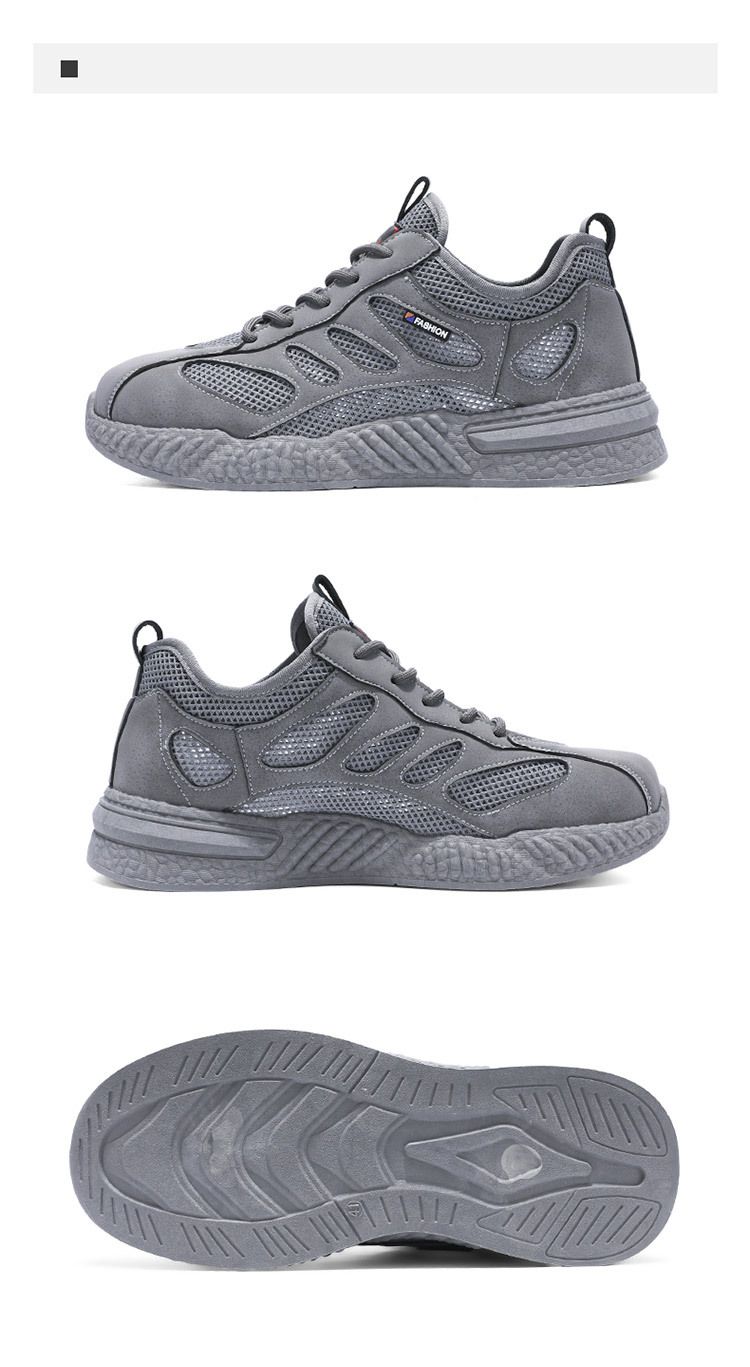 Safety Summer New Breathable Hollow Mesh Men's Non-Slip Soft Sole Sports Casual Work Shoes_voghion.com