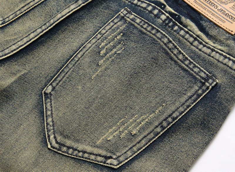 Herrenbekleidung Zerrissene Patch-Jeansshorts Retro-Jeans_voghion.com