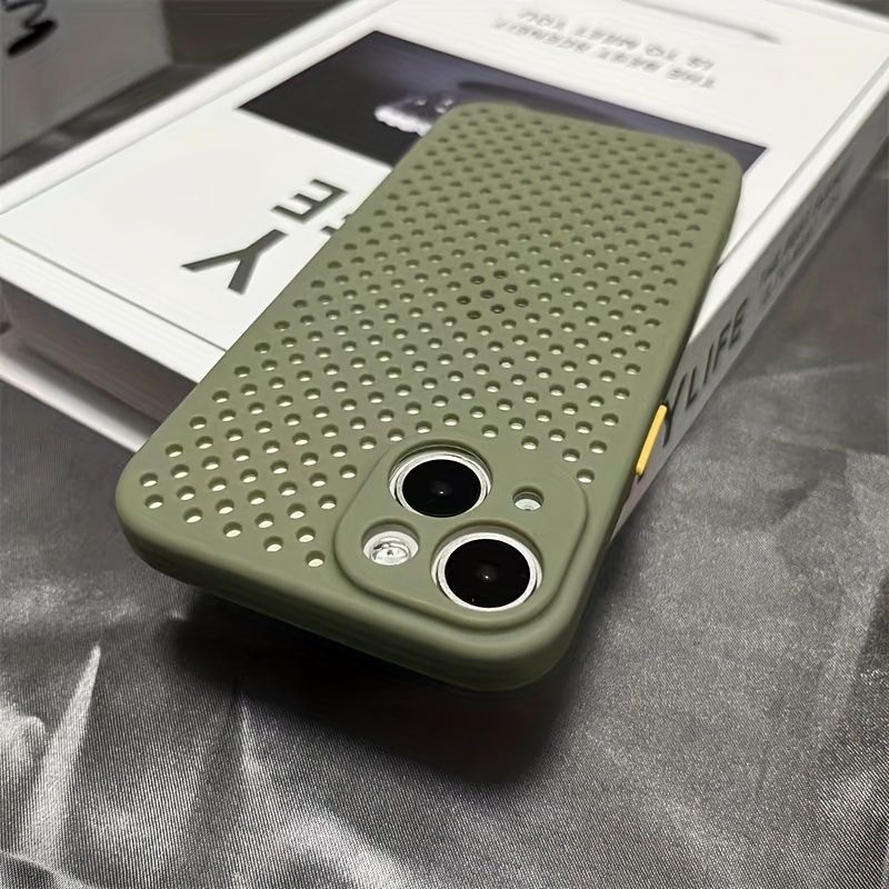 Summer Heat Dissipation Breathable Heat Dissipation Phone Case for 13 12 11 Pro XS Max XR Mini 7 8 Plus SE2020 Candy Color Soft TPU Phone Case_voghion.com
