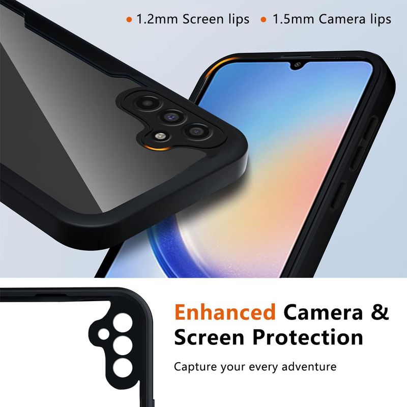 Capa para samsung galaxy a54 a34 a24 a14 a04s a15 5g a05s 360 graus proteção completa capa de silicone líquido_voghion.com