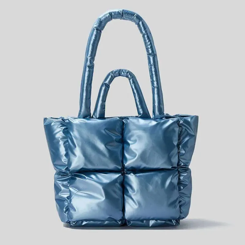 Borsa a tracolla imbottita da donna, in nylon e cotone, con tracolla, invernale, 2024_voghion.com