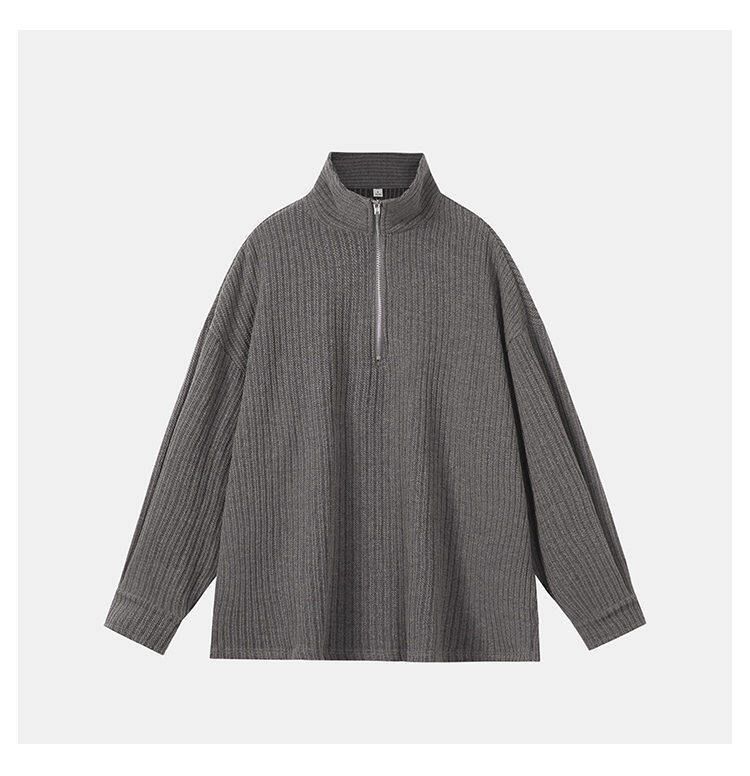 Streetwear-Pullover mit halbem Reißverschluss für Herren – Leichte, langärmlige Alternative zum lässigen Hoodie für den Herbst, lockere Passform, urbane Mode_voghion.com