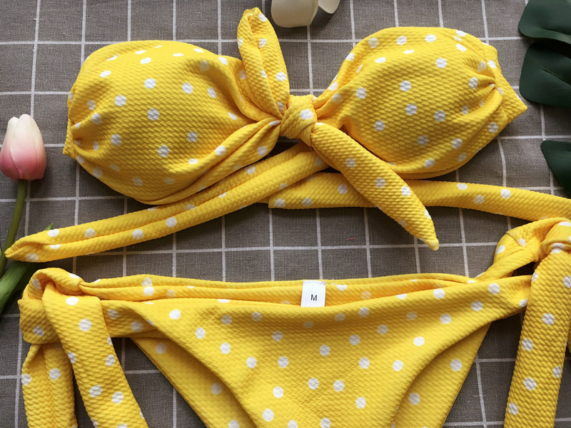 bikini sexy split bikini polka dot print swimsuit_voghion.com