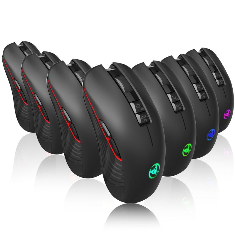 Neu T30 Wiederaufladbare Drahtlose 3600dpi Einstellbare Bunte Glow Spiel 7D Maus mit Licht_voghion.com