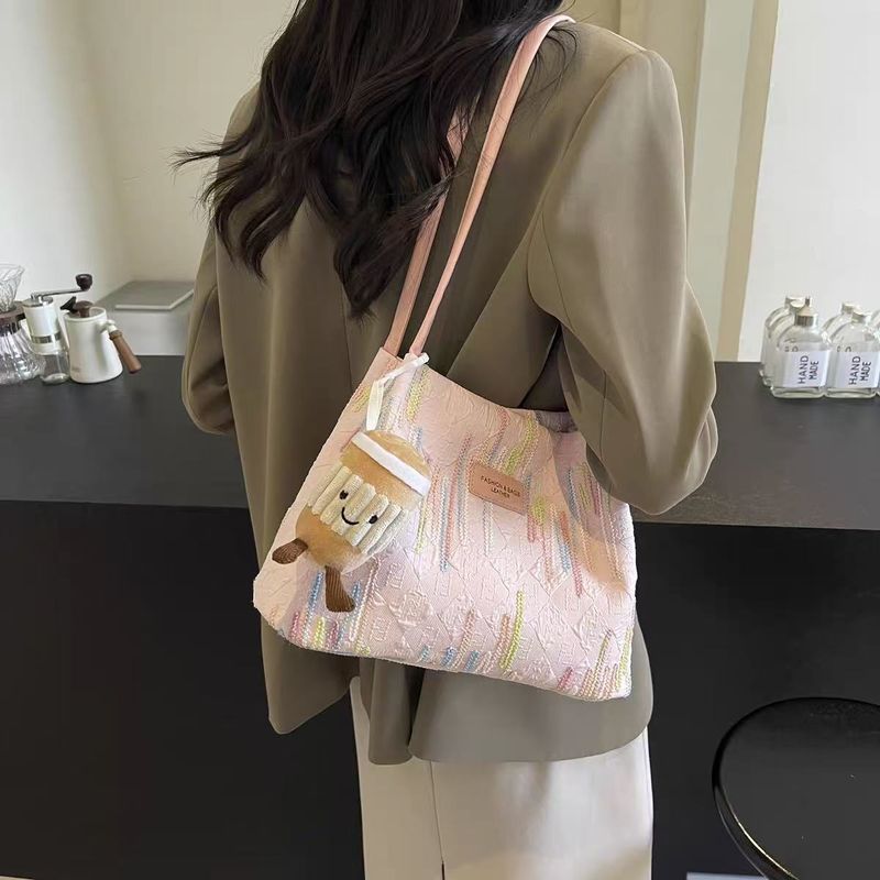 Borsa a tracolla a righe casual versatile da ascella, nuova moda 2025, in stile coreano, per donna_voghion.com