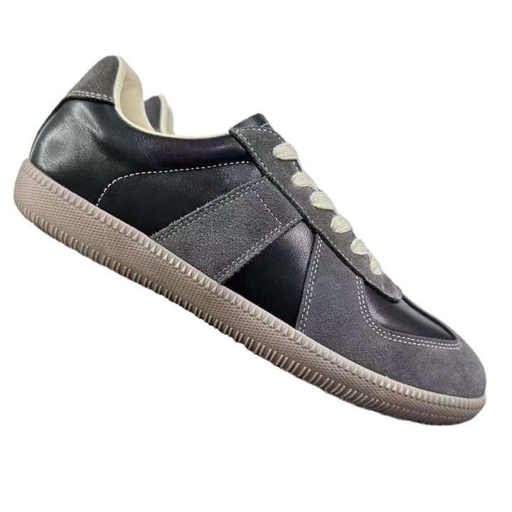 Dexun Frühling Echtes Leder Herren Schnürschuhe Neuer Trend Vielseitig Sport und Freizeit Kleine Weiße Brettschuhe mit Weicher Sohle_voghion.com