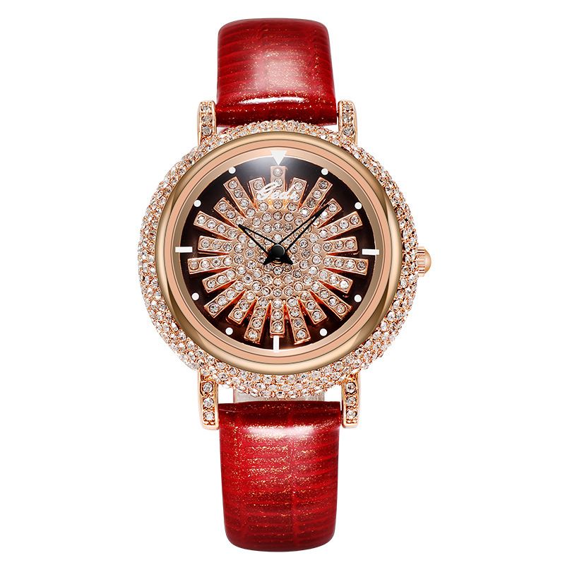 Volldiamant Mode wasserdicht Nischendesign High-End elegantes Licht 2024 neue Damenuhr_voghion.com