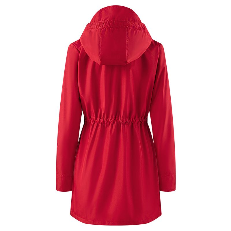 Women’s Trench Coat With Plaid Lining & Inner Pockets – Elegant Longline Jacket (Water-Resistant Polyester, Zip-Front Hooded Coat)_voghion.com