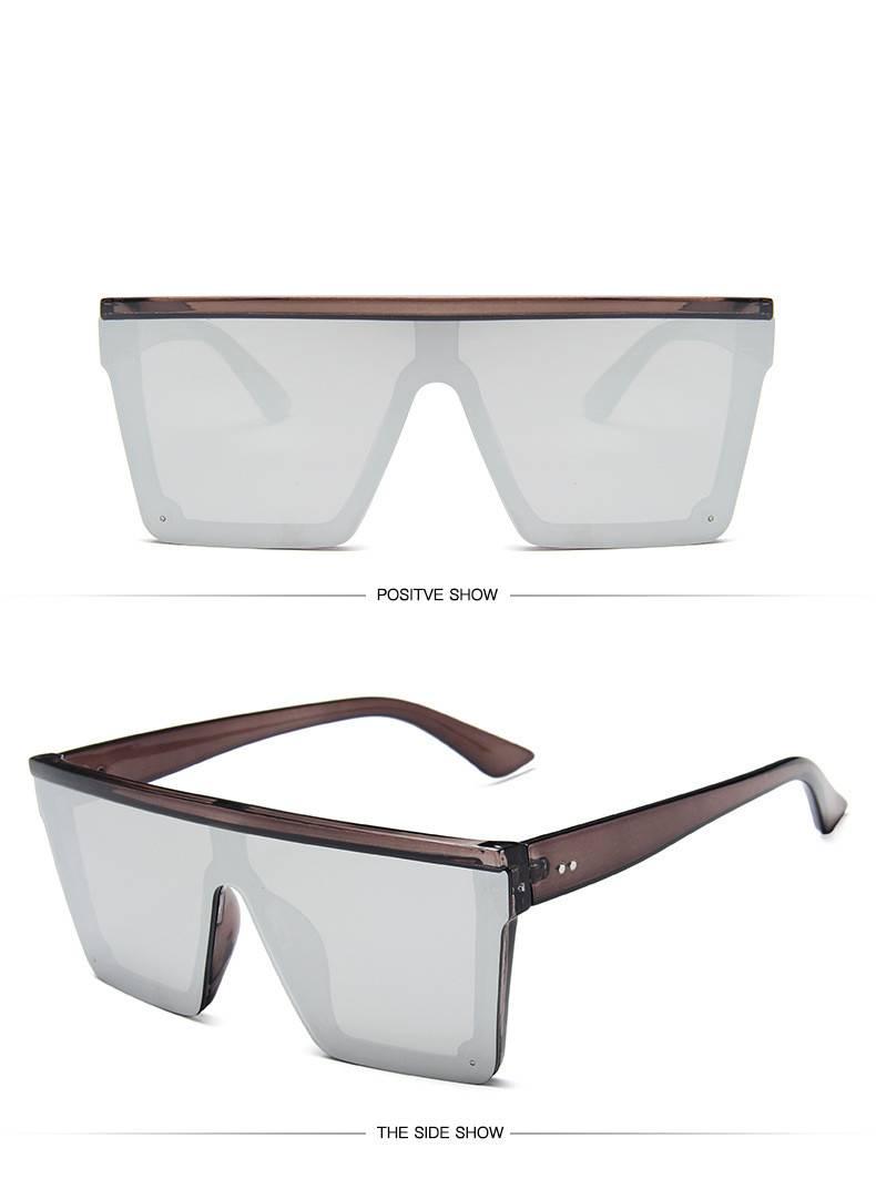 Hot Trend Groussrahmen Eendeel Sonnebrëller fir Männer Perséinlechkeet Sonnebrëller fir Fraen Outdoor Strand Reesbrëller fir Männer a Fraen Multicolor optional_voghion.com