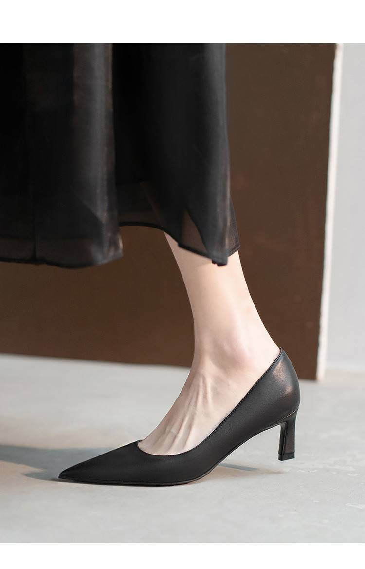 Cameido Damen-Einzelschuhe mit flacher Öffnung, elegante High Heels mit spitzer Spitze und dünnem Absatz, einfarbige Pendler-Arbeitsschuhe._voghion.com