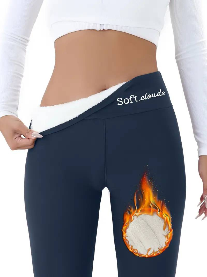 Moteriški drabužiai pastorintu aukštu juosmeniu avinėlio vienspalviai antblauzdžiai Lieknina maža kojelė šilta ir kasdieniška_voghion.com