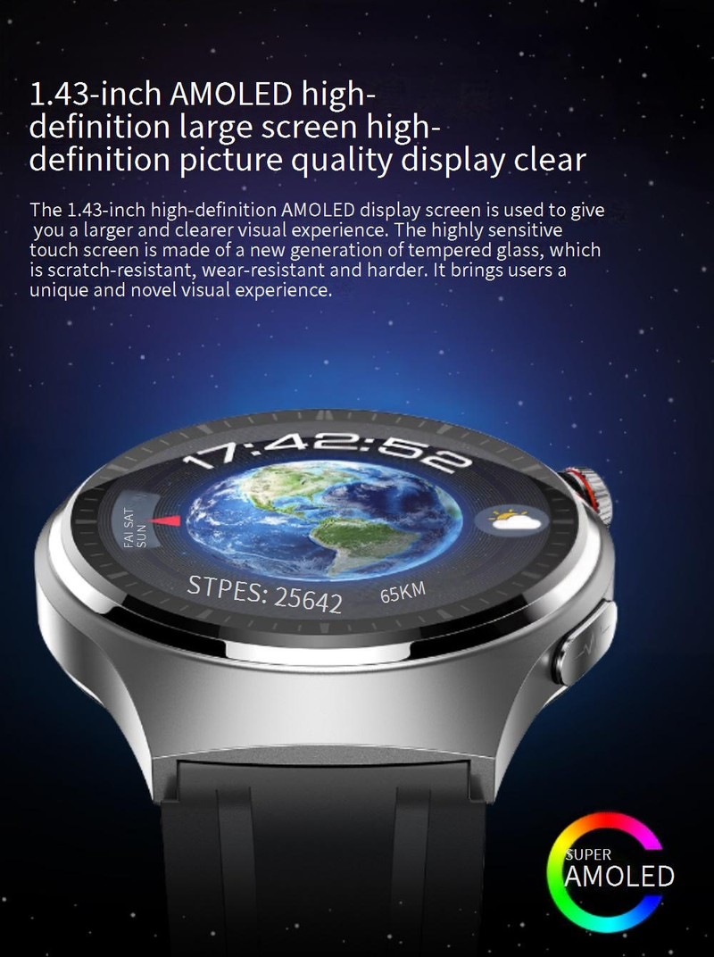 Smart Watches Huaqiangbei AMOLED Smart ECG Blood Sugar And Body Temperature Monitoring Multi Function Smart Watch S200_voghion.com