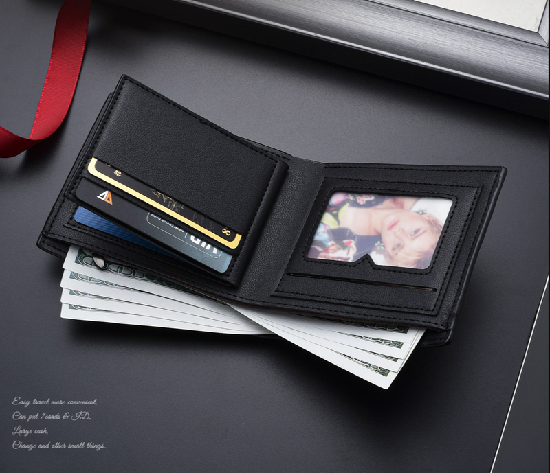 Portafoglio da uomo, corto, con porta carte di credito integrato per patente di guida, monete, marchio alla moda, portafoglio da uomo multifunzionale_voghion.com
