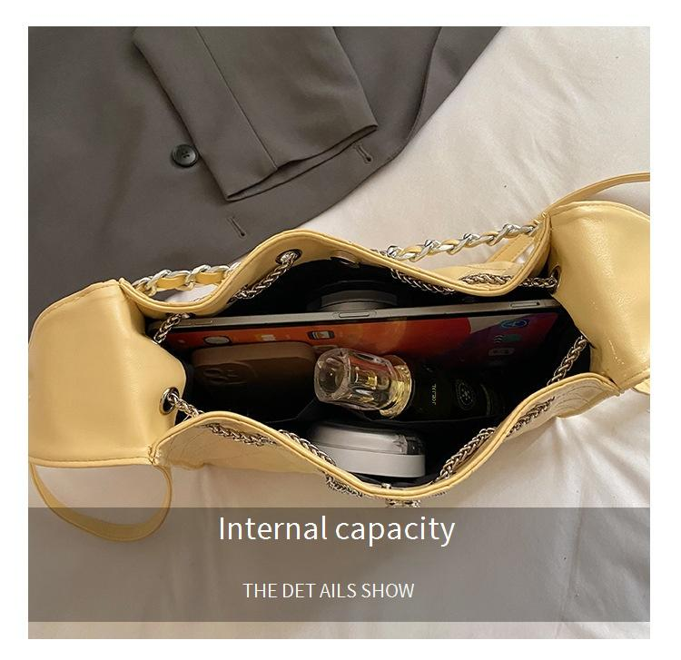 Borsa a tracolla monospalla in stile retrò con diamanti, grande capacità, alla moda, con coulisse, borsa a tracolla con catena per donna_voghion.com