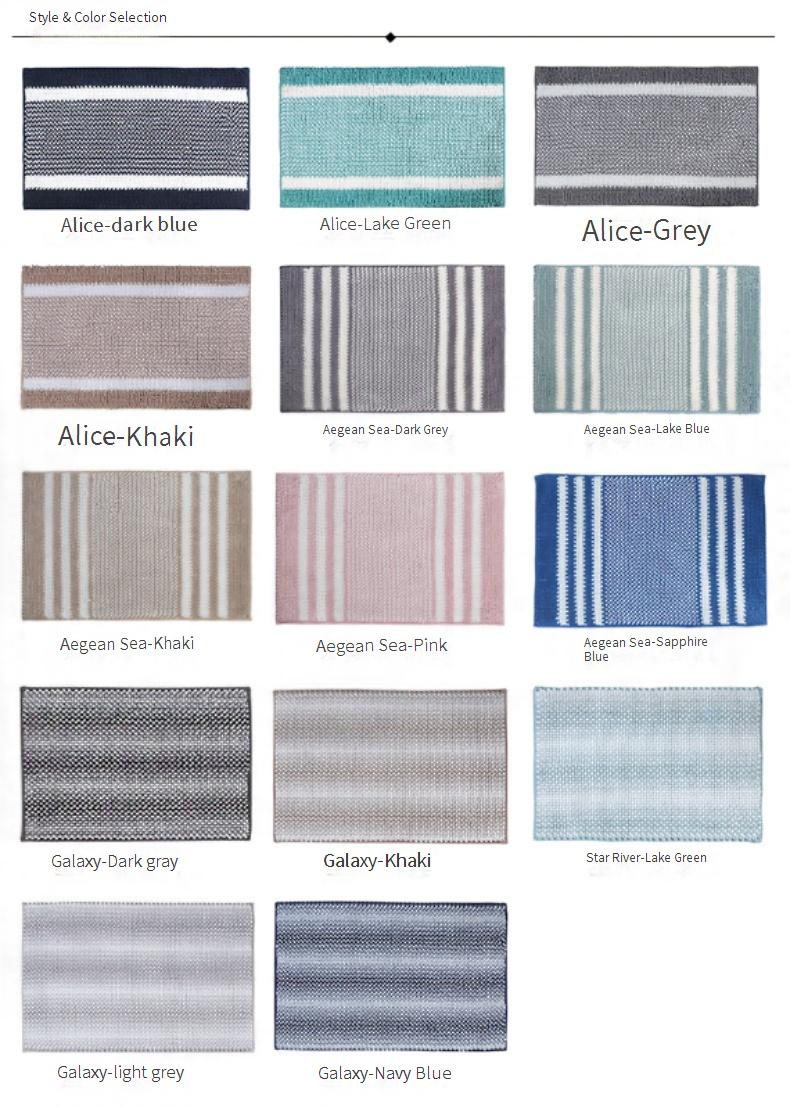 Gestreifte Chenille-Bodenmatte – weicher und saugfähiger Polyester-Teppich für Badezimmer, Küche und Eingangsbereich, rutschfeste Rückseite, maschinenwaschbar_voghion.com