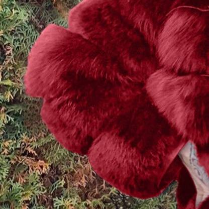 Eleganter Kunstpelzmantel mit Kapuze – Einfarbige Jacke aus veganer Wolle für Damen (S-5XL, Reißverschluss)_voghion.com