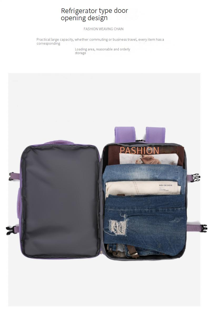 USB Charging Backpack For Travel & Work, Expandable 36-55L Laptop Backpack With Multiple Pockets, Lightweight Unisex Daypack For College_voghion.com