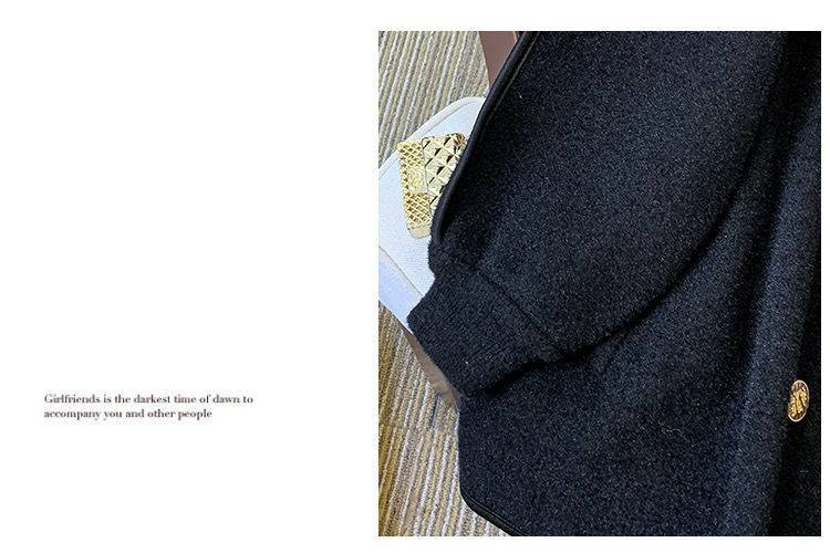 Oversized Hooded Coat For Women - Chic Two-In-One Wool Blend Jacket With Flattering Fit, Casual Elegance For Autumn & Winter (S-3xl, Black/Beige)_voghion.com