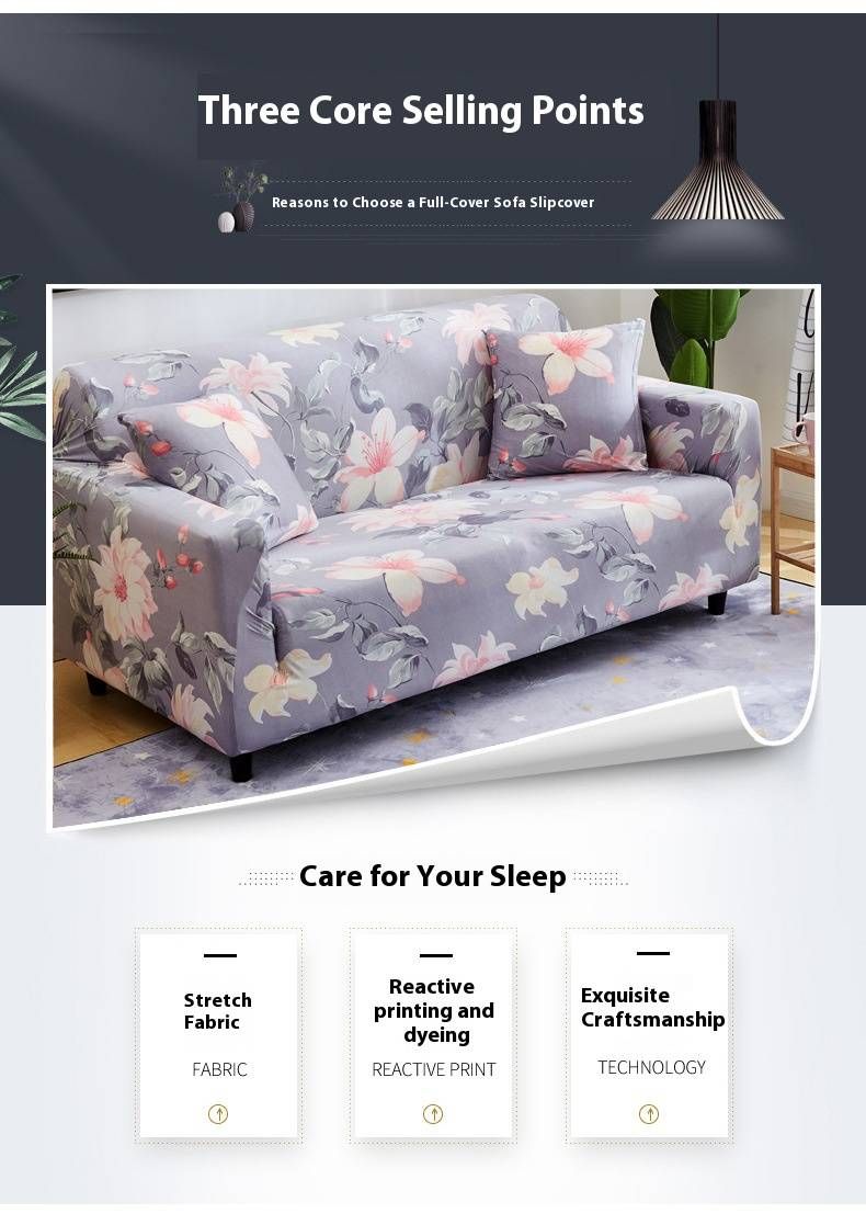 Copridivano in microfibra elasticizzata – Design slip-on a copertura totale, stampe floreali e botaniche, adatto a divani componibili (90-300 cm)_voghion.com