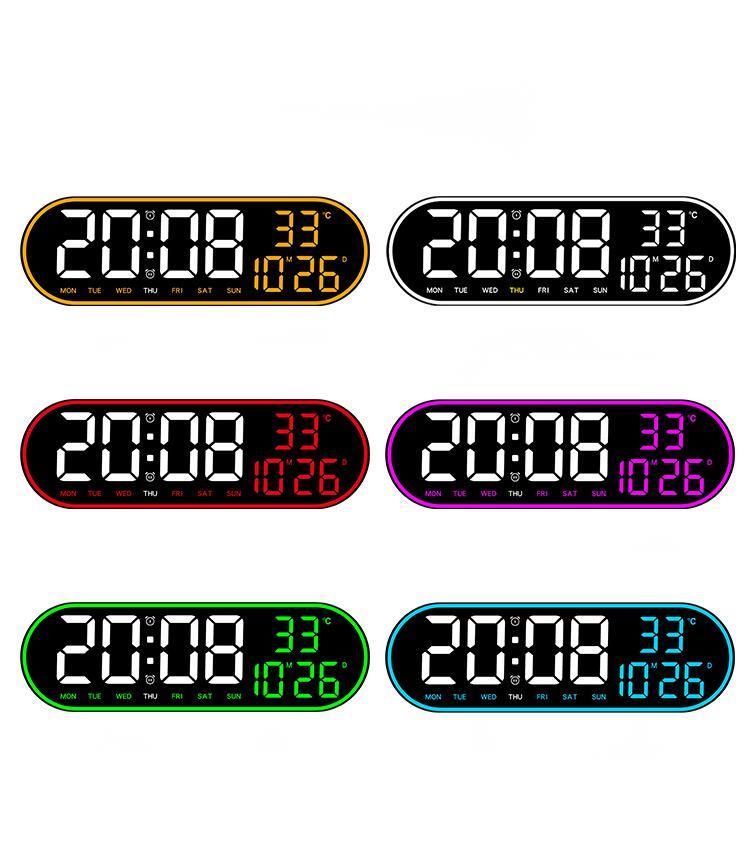 Minimalist Multifunctional Living Room Wall Home Decor Digital Electronic Silent Clock Multiple Alarm Clocks 8021_voghion.com