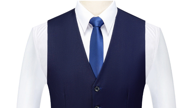 Traje de negocios, vestimenta formal profesional, traje de versión coreana para hombre, conjunto de tres piezas de corte entallado, padrino y novio._voghion.com