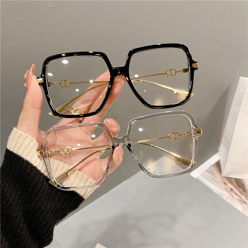 Fashion Fashion Oversized Square Eyewear Retro Women's Anti-blue Light Bloking Metal Frame Gla Trend Optical Computer_voghion.com