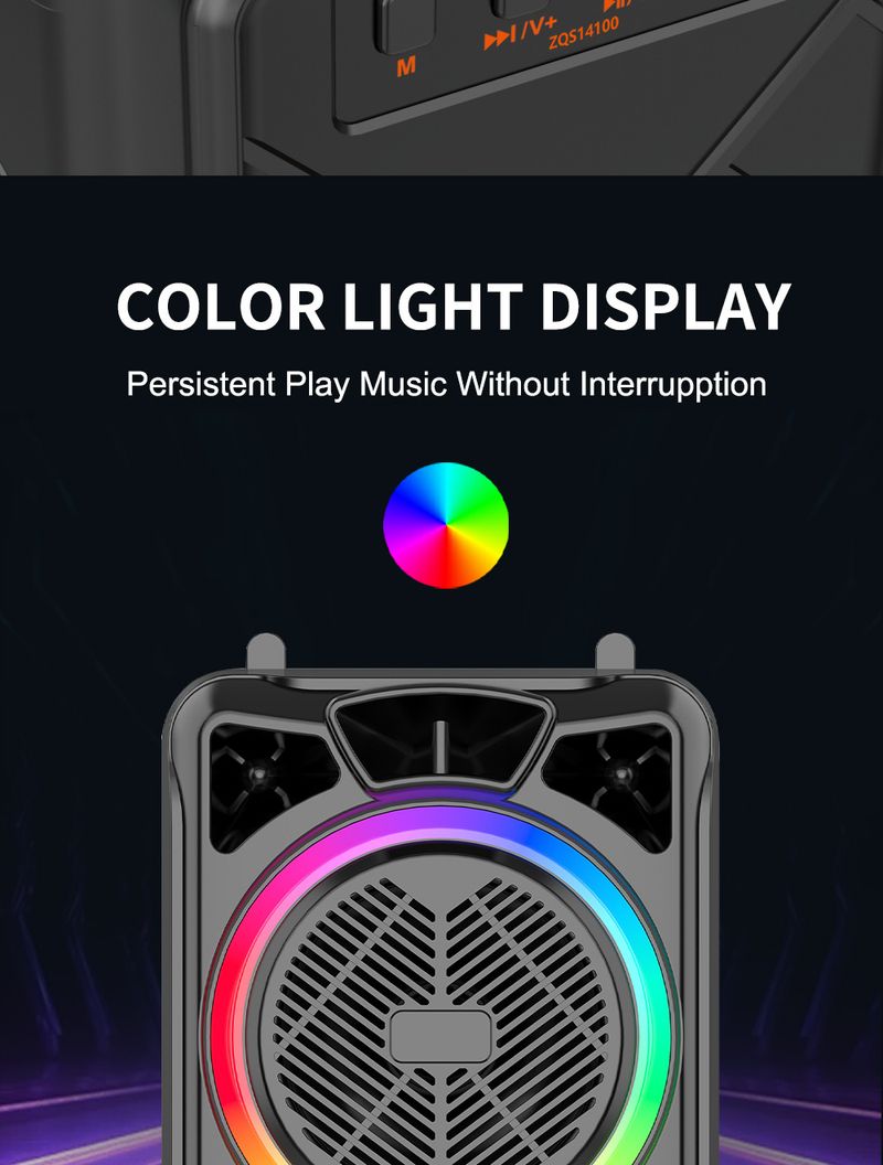 ZQS14100 Bluetooth Hoparlör Kablosuz Taşınabilir Açık Hava Büyük Hacimli 3D Surround Ses_voghion.com