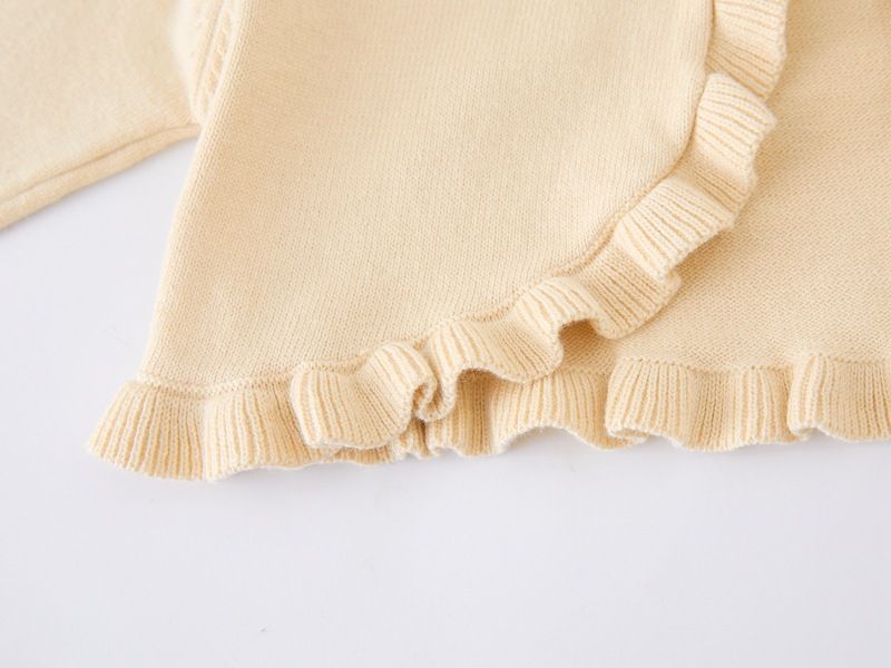 Handgehäkelte Strickjacke mit Blumenmuster für Babys und Kinder, weicher Strickpullover mit Rundhalsausschnitt, eleganter Prinzessinnen-Stil, Rot/Grau/Apricot – 90 cm bis 140 cm_voghion.com