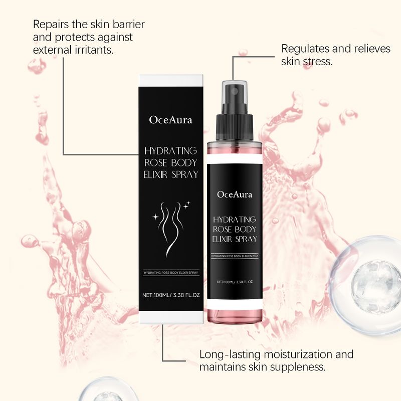 OCEAURA Qinrun Rose Body Spray Gentle Formula Nourishing Care Refreshing Comfortable Skin Portable Hydration_voghion.com