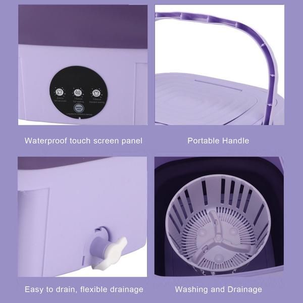 11L Portable Washing Machine Small Washer Foldable Washer And Spin Dryer_voghion.com