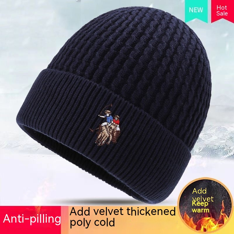 Hat, men's coldproof knitted plush thickened warm wool cotton hat, winter cycling windproof and cold hat_voghion.com