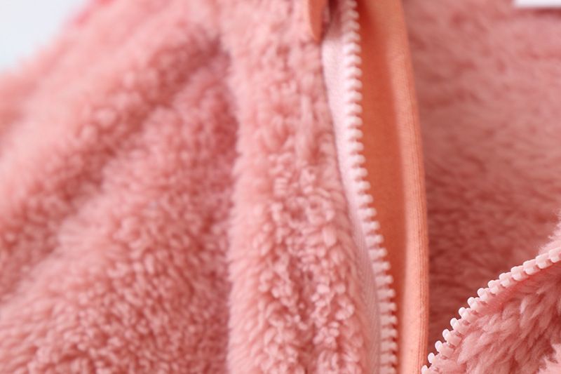 Soft Fleece Hooded Baby Jumpsuit With Mittens - Unisex Cartoon Style Infant Romper For Newborns - Cozy Zipper Closure, Long Sleeve, Neutral Colors_voghion.com