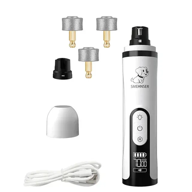 Meuleuse électrique, lumière LED, tondeuse pour chats et chiens, coupe-griffes rechargeable par USB, tondeuse de toilettage pour animaux de compagnie par PawParty Store_voghion.com