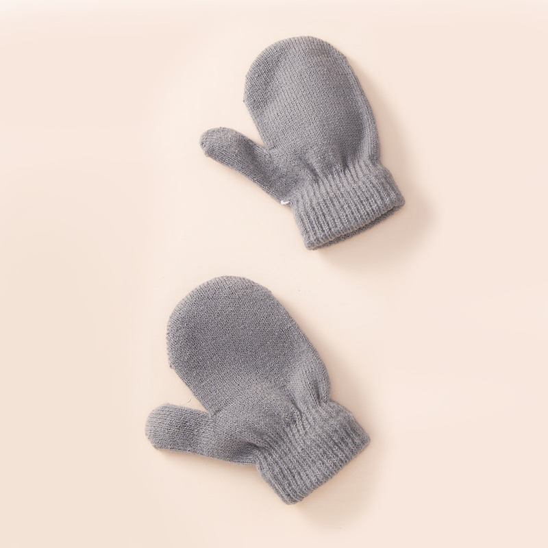 Baby clothing wool monochrome twist warm children's hat scarf gloves two or three sets_voghion.com