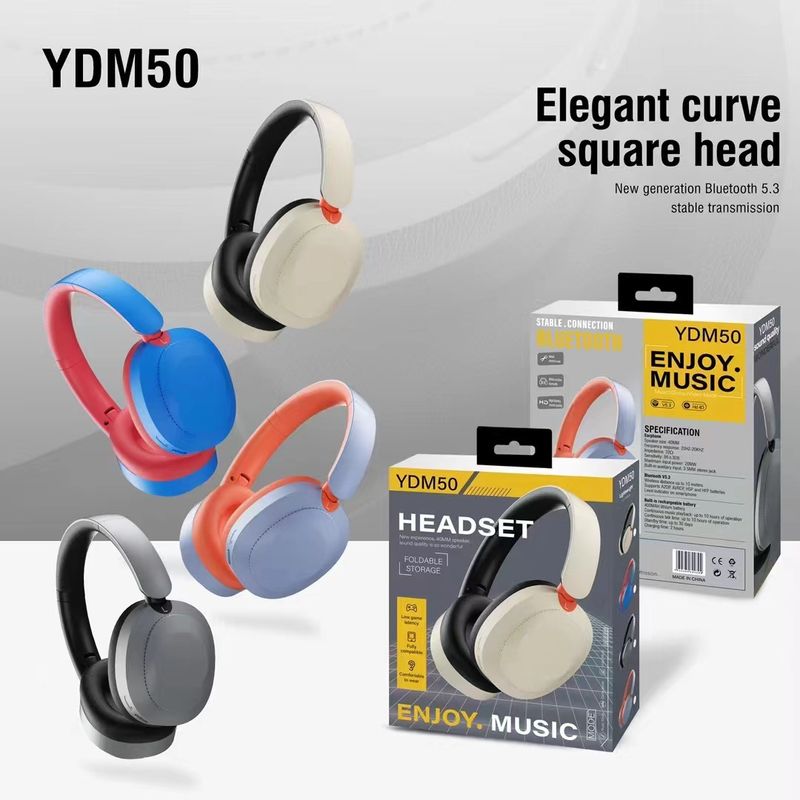 Nuove cuffie da gioco sportive di alta qualità con bassi potenti e Bluetooth wireless da indossare sulla testa YDM50_voghion.com