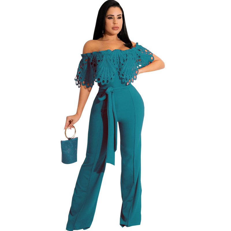Europeisk och amerikansk sexig fashionabel enfärgad jumpsuit med tubtopp_voghion.com