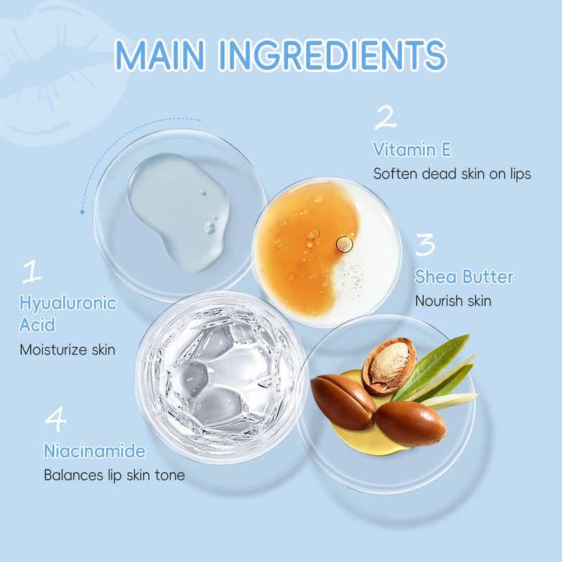 Máscara labial e para os olhos Laikou, 8 conjuntos de 5 peças, máscara hidratante para os lábios e para os olhos_voghion.com