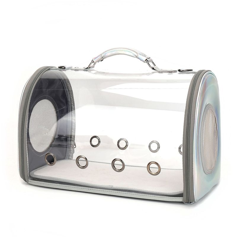 Bolsa panorámica transparente para mascotas, mochila para exteriores, transpirable, para montar en el coche, jaula para gatos de mano._voghion.com