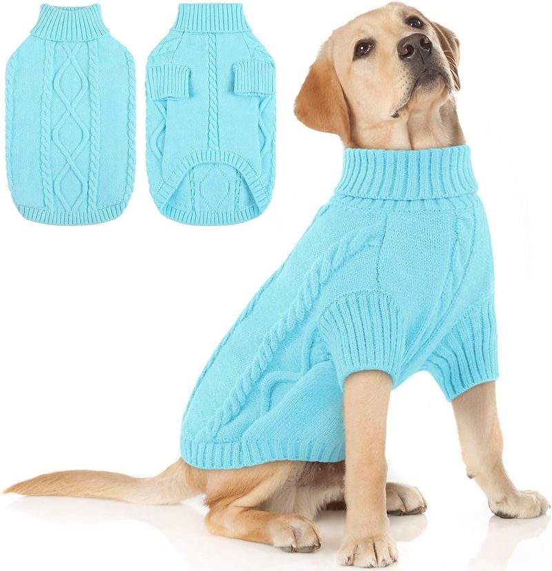 Hundtröjor, Stora Hundtröjor för Pit Bull Doberman, Varm Turtleneck Stickad Stor Hundtröja för Hanhundar, Extra Large_voghion.com