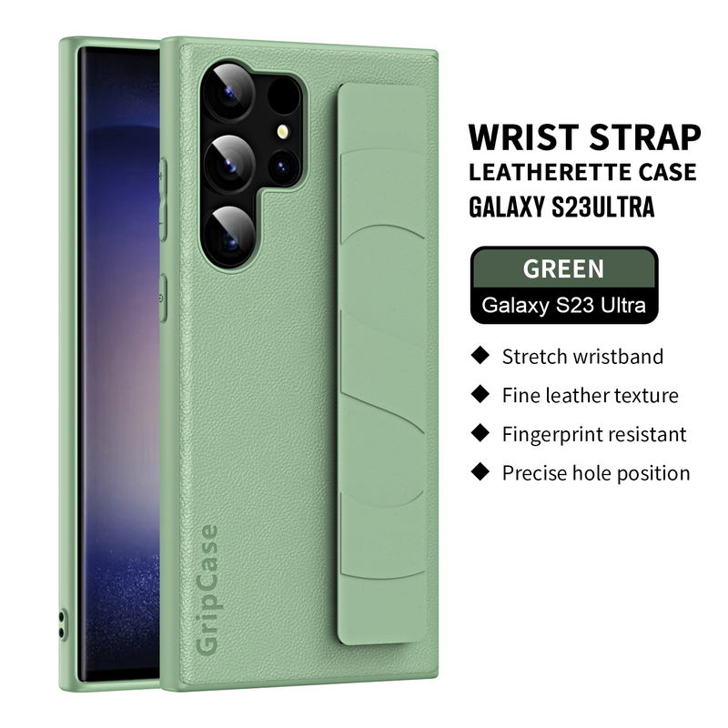 Funda de teléfono de cuero de moda de lujo para Samsung Galaxy S22 S22Plus S22Ultra S23 S23Plus S23Ultra soporte de correa de muñeca cubierta trasera a prueba de golpes_voghion.com