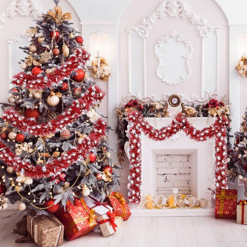1pc Christmas decoration wool strip snowflake shaped latte art restaurant store home decoration ribbon hanging decoration Christmas tree pendant_voghion.com