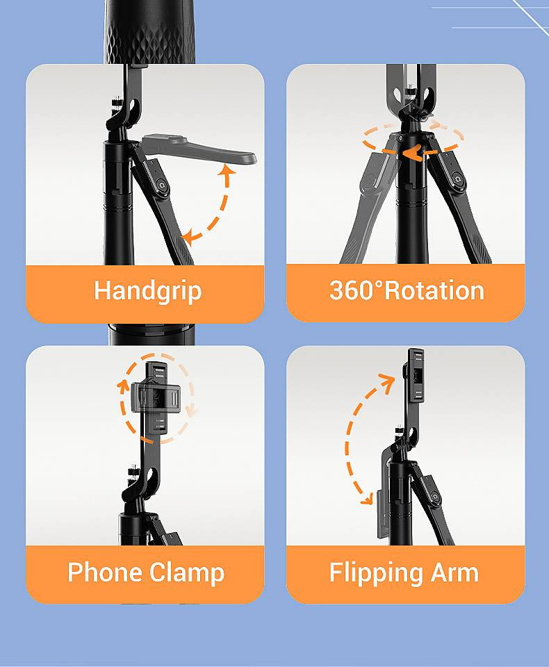 SelfieCom Selfie Stick K29 (2.15M+Bluetooth Remote Control+aluminum Alloy Tube+metal Keel Bracket)_voghion.com