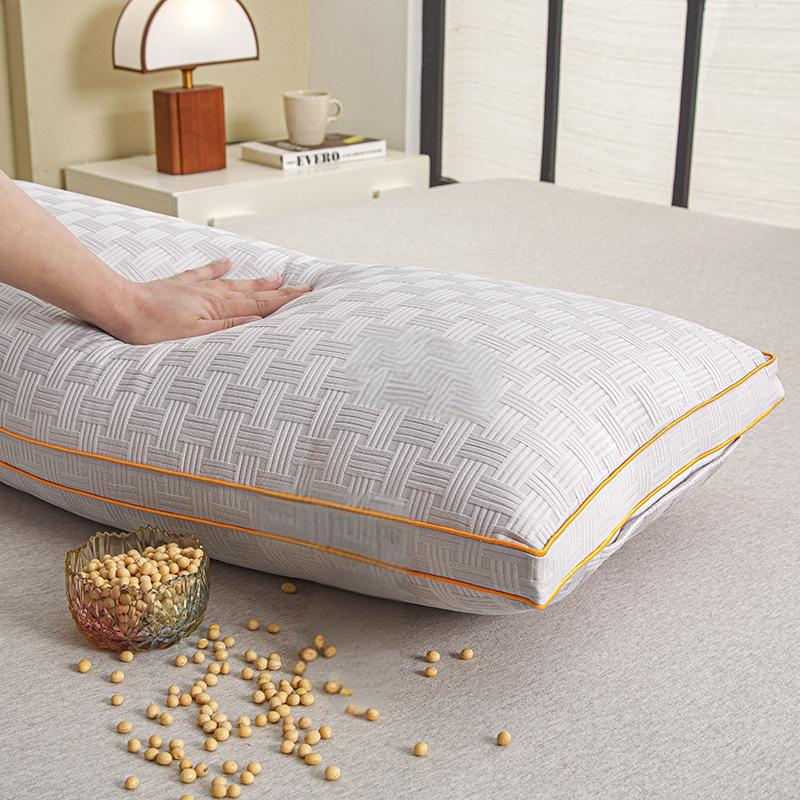 Cuscino in memory foam con struttura a nido d'ape, extra lungo, per coppie, con anima in fibra di soia traspirante e supporto ortopedico._voghion.com